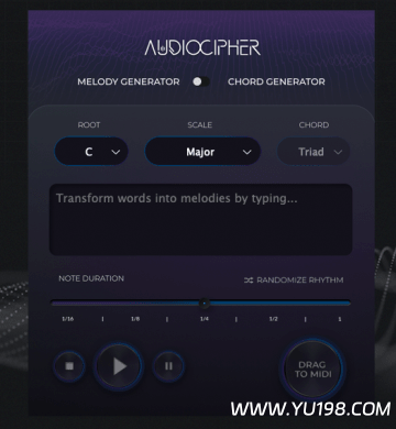 自动写歌编配和弦插件 AudioCipher Technologies AudioCipher v3.0 WIN/MAC-YU198-音频办公资源项目分享