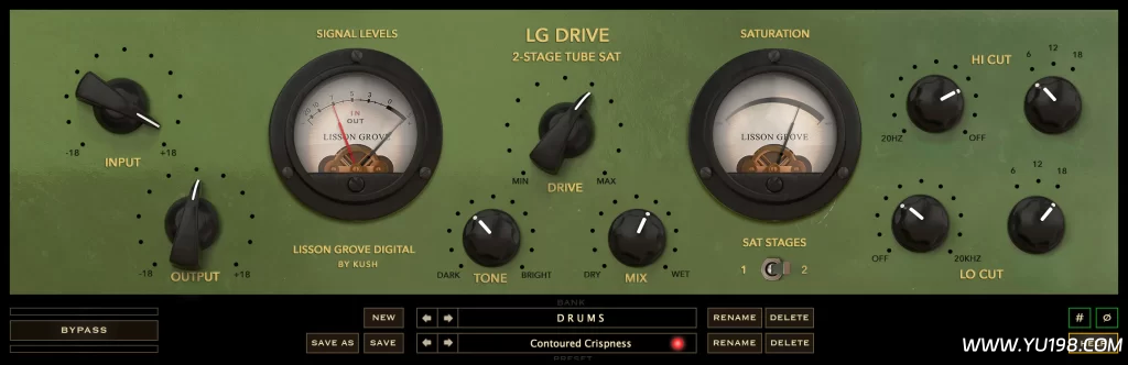 电子管饱和/失真效果器 Kush Audio LG Drive v1.0.0 WIN-YU198-音频办公资源项目分享