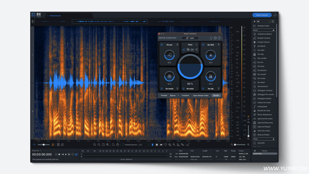 高级音频编辑工具 iZotope RX 10 Audio Editor Advanced v10.2.0 WIN/MAC（2022.11.13新增win修复版）-YU198-音频办公资源项目分享