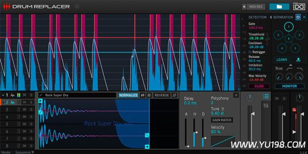 鼓声替换处理插件 UVI DrumReplacer V1.3.1-R2R WIN-YU198-音频办公资源项目分享