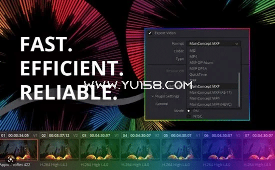 MainConcept Codec Plugin 1.6.1 x64 for DaVinci Resolve Win/macOS/Linux-YU198-音频办公资源项目分享