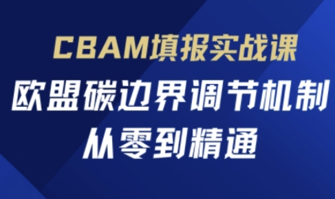 CBAM填报实战课，欧盟碳边界调节机制，从零到精通-雨创网-优质项目资源分享平台
