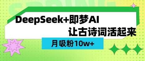 用DeepSeek做AI 古诗词视频，涨粉 10W+(保姆级教程)-雨创网-优质项目资源分享平台