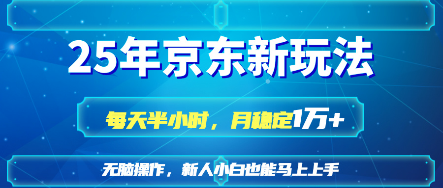 （14309期）25京东新玩法，每天半小时，月稳定1W+-雨创网-优质项目资源分享平台