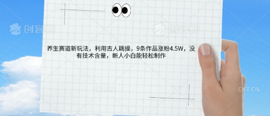 AI养生赛道新玩法，10条作品涨粉5.2W，操作简单，新人小白能轻松制作-雨创网-优质项目资源分享平台