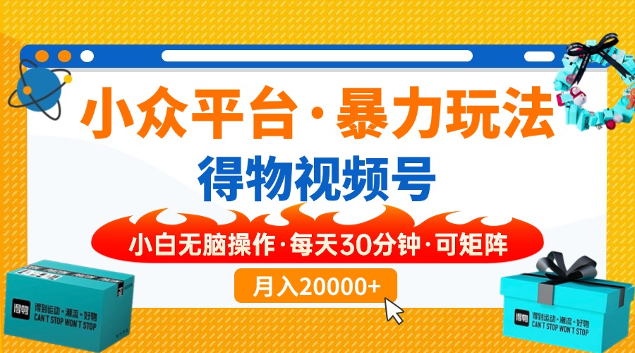 （14194期）小众平台暴力玩法，一键搬运爆款视频，可矩阵小白无脑操作，每天30分钟…-雨创网-优质项目资源分享平台