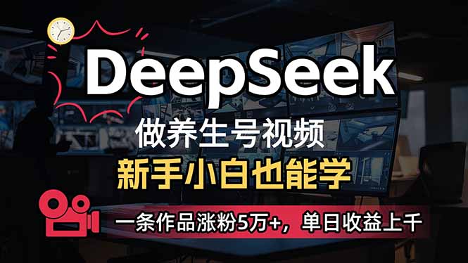（14199期）小白用DeepSeek做养生号，一条作品涨粉5万+，单日收益上千-雨创网-优质项目资源分享平台