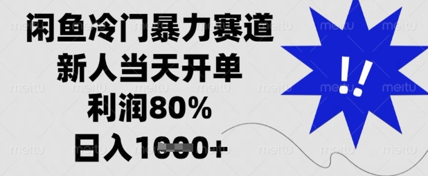 闲鱼冷门暴力赛道，新人当天开单，利润80%，日入数张【揭秘】-雨创网-优质项目资源分享平台
