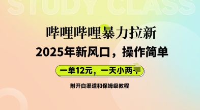 哔哩哔哩暴力拉新：2025年新风口，一单12元，一天数张(附开白渠道和保姆级教程)-雨创网-优质项目资源分享平台